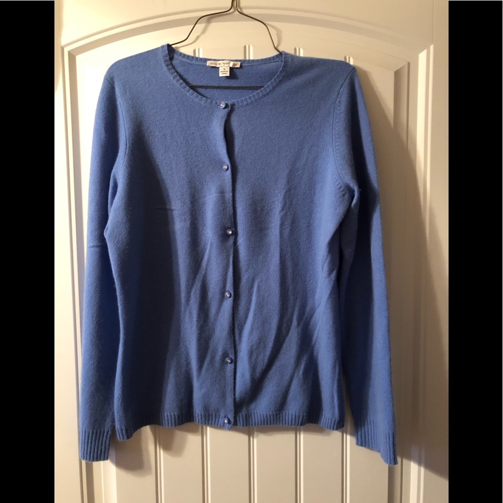 Isaac Mizrahi Live 100% Cashmere Sweater Blue S